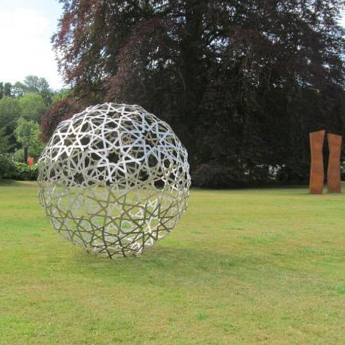 Outdoor Decor Stainless Steel Sculpture Sphere Metal Flat Ball Sculpture 1