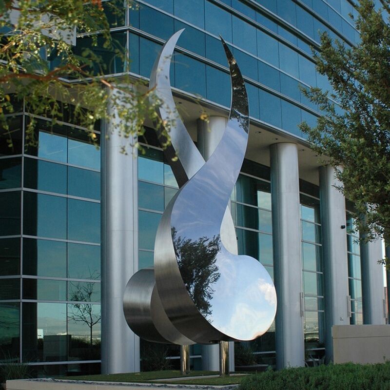 Large Landscape Outdoor Stainless Steel Polished Sculptures