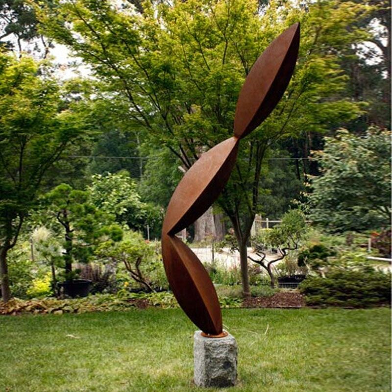 Large Rusty Corten Steel Garden Metal Cactus Sculpture1