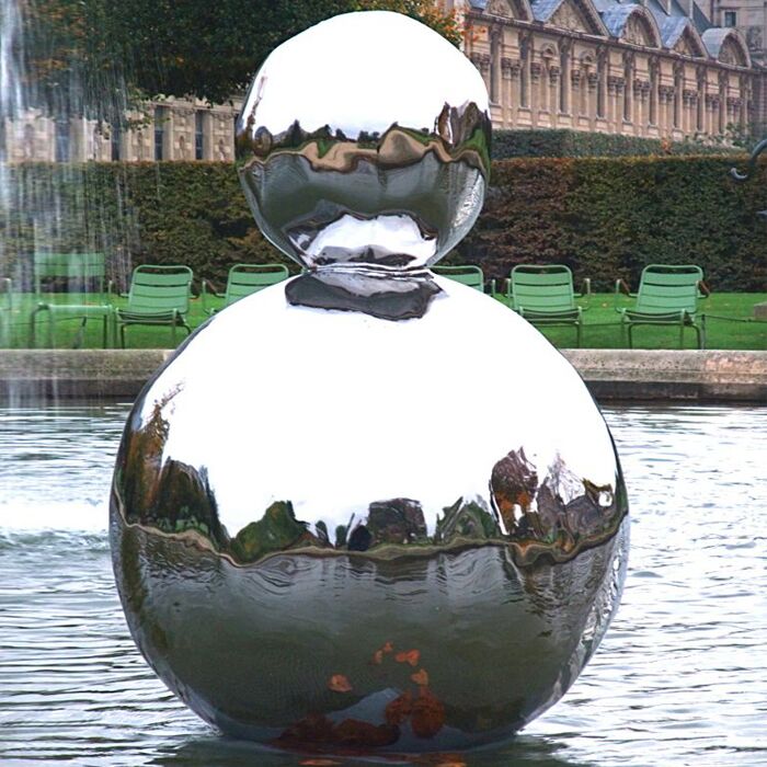 Mirror Polished Garden Metal Ball Stainless Steel Outdoor Sculpture