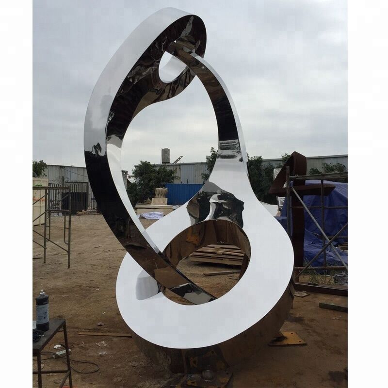 Modern Art Stainless Steel Outdoor Yinyang Sculpture3