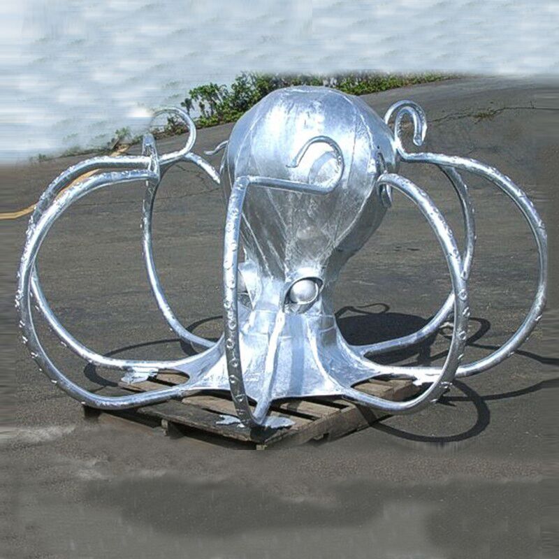 Outdoor Decoration Life Size Metal Stainless Steel Octopus Sculpture