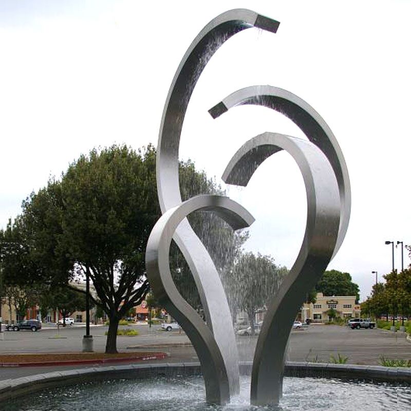 Square-Decoration-Large-Stainless-Steel-Fountain
