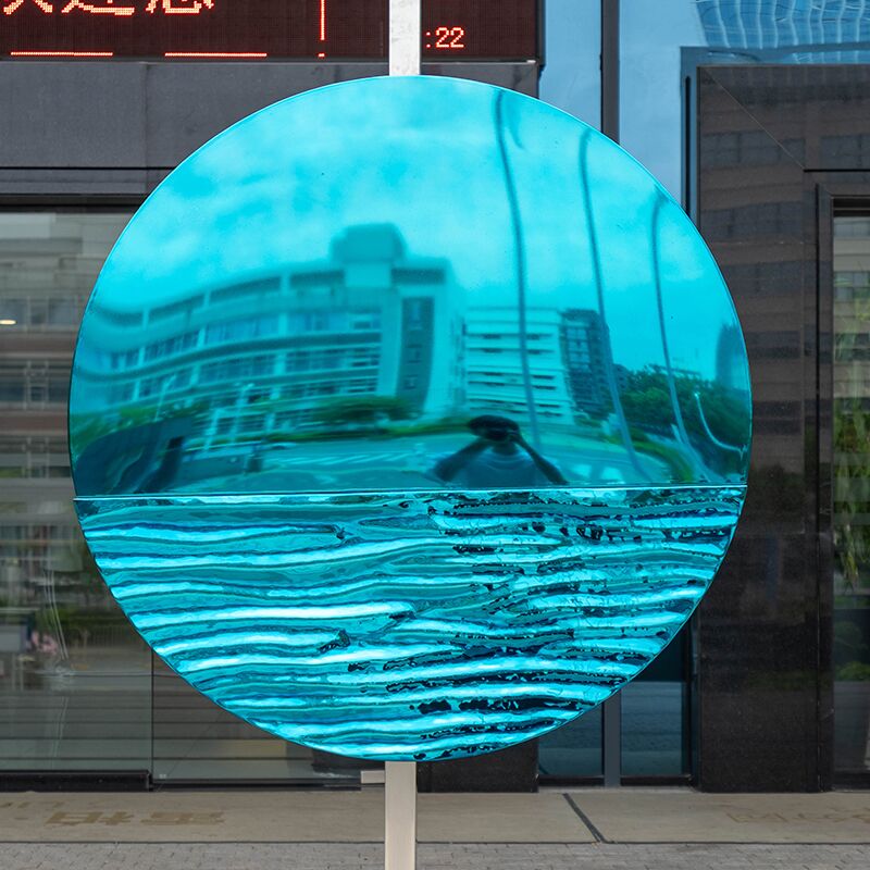 Home decorations blue stainless steel wall sculpture (4)