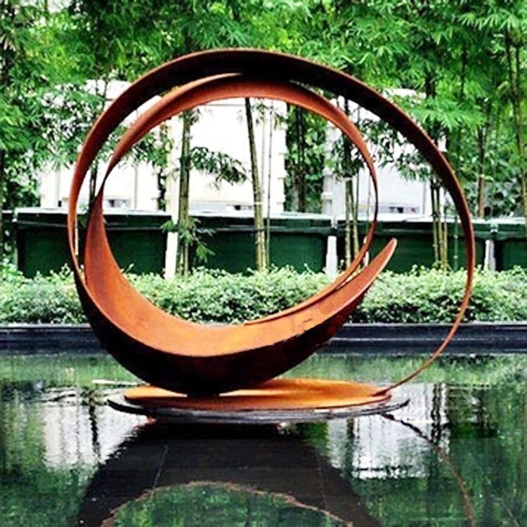 Modern Outdoor Rusty Metal Corten Steel Garden Waterscape Sculpture