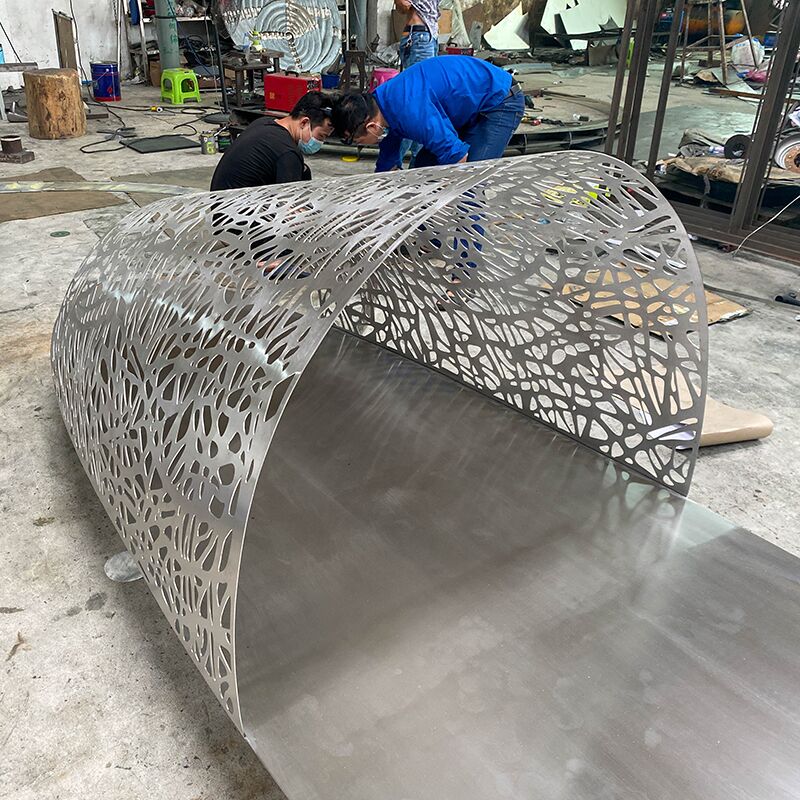 Modern outdoor park waterscape metal sculpture stainless steel boat sculpture (2)