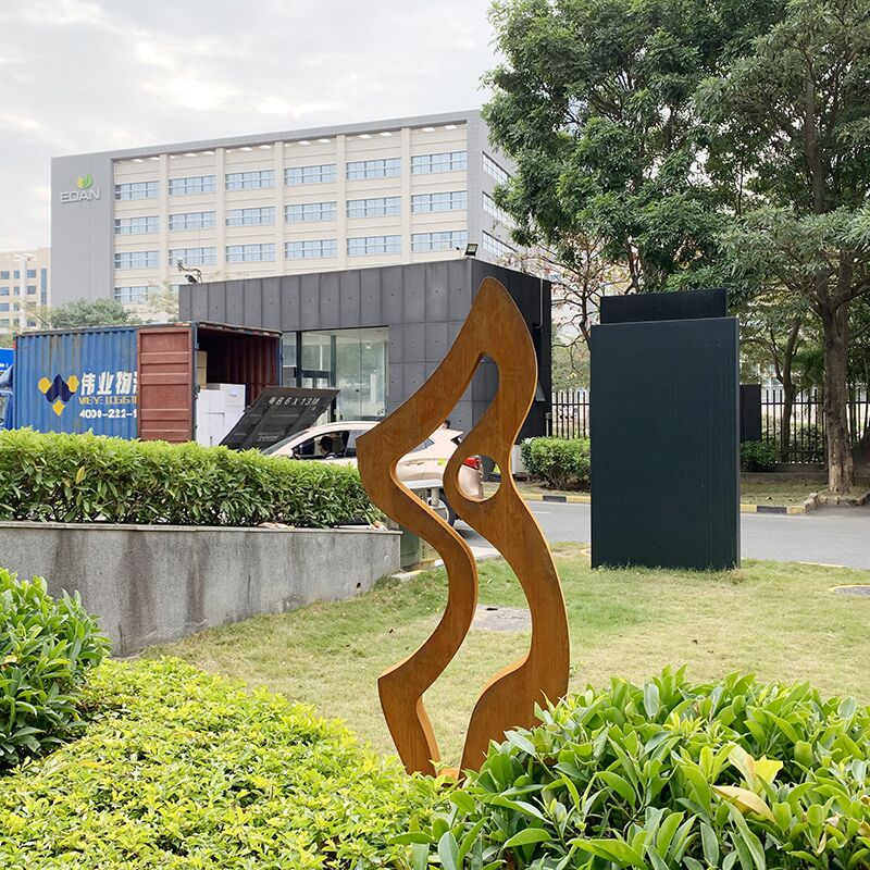 outdoor garden Corten steel flame sculpture (3)