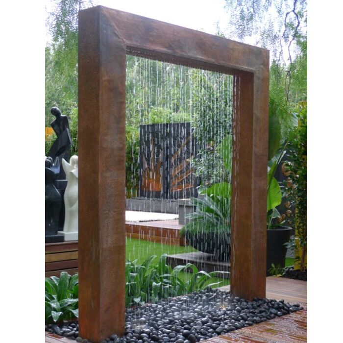Modern Garden Corten Steel Water Feature Outdoor Fountain 1