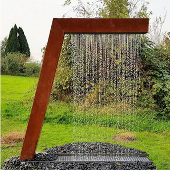 Modern Garden Corten Steel Water Feature Outdoor Fountain