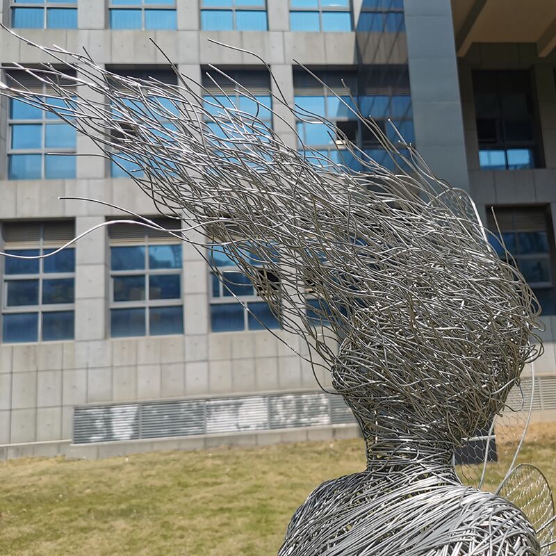 Outdoor garden metal sculpture stainless steel fairy sculpture (7)