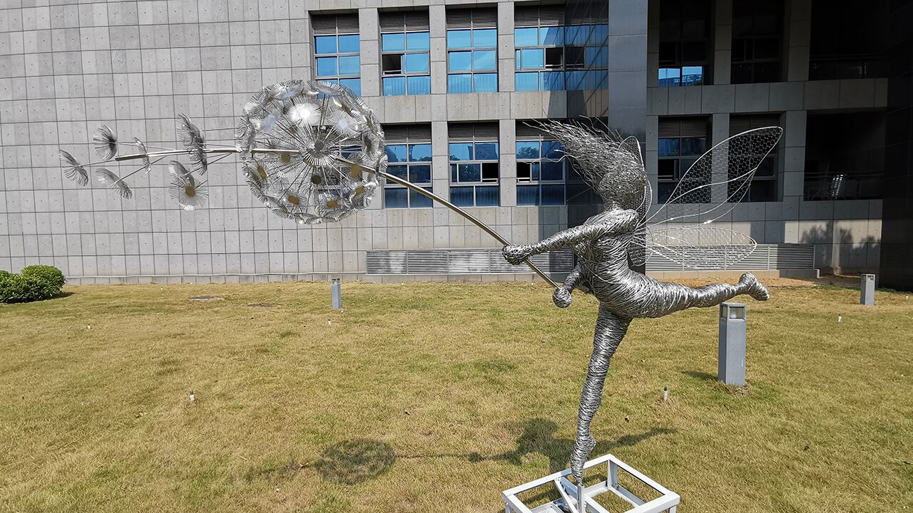 Outdoor garden metal sculpture stainless steel fairy sculpture (8)