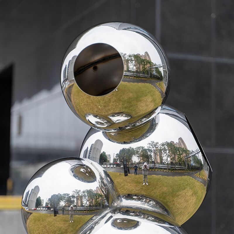 outdoor garden Stainless steel sphere sculpture (3)