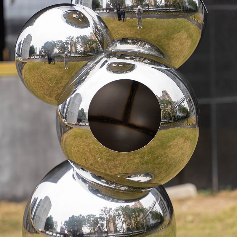 outdoor garden Stainless steel sphere sculpture (4)