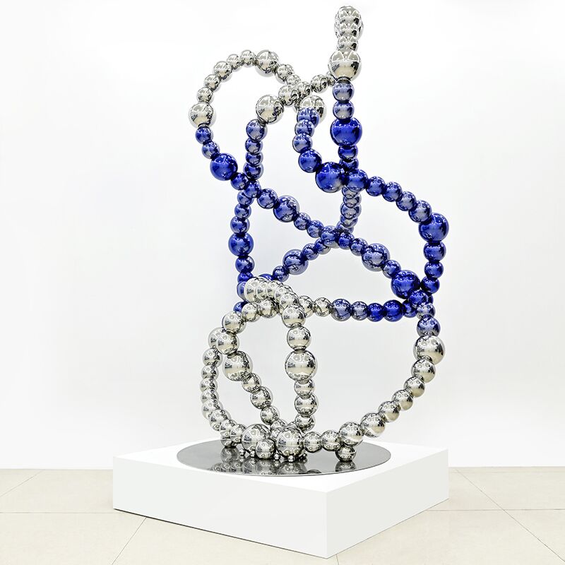 Interior home decoration stainless steel abstract sphere sculpture (1)