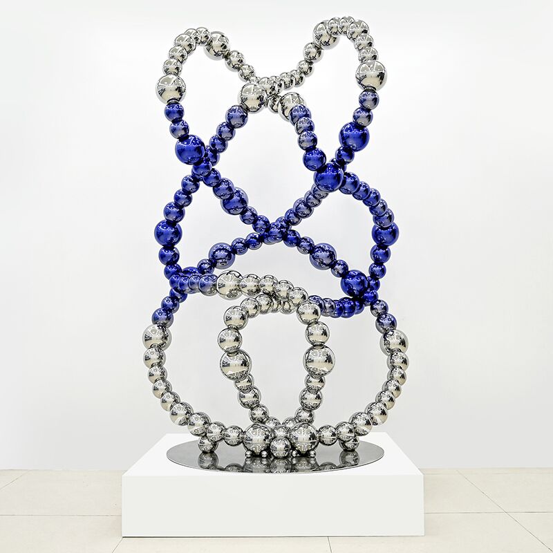 Interior home decoration stainless steel abstract sphere sculpture (2)