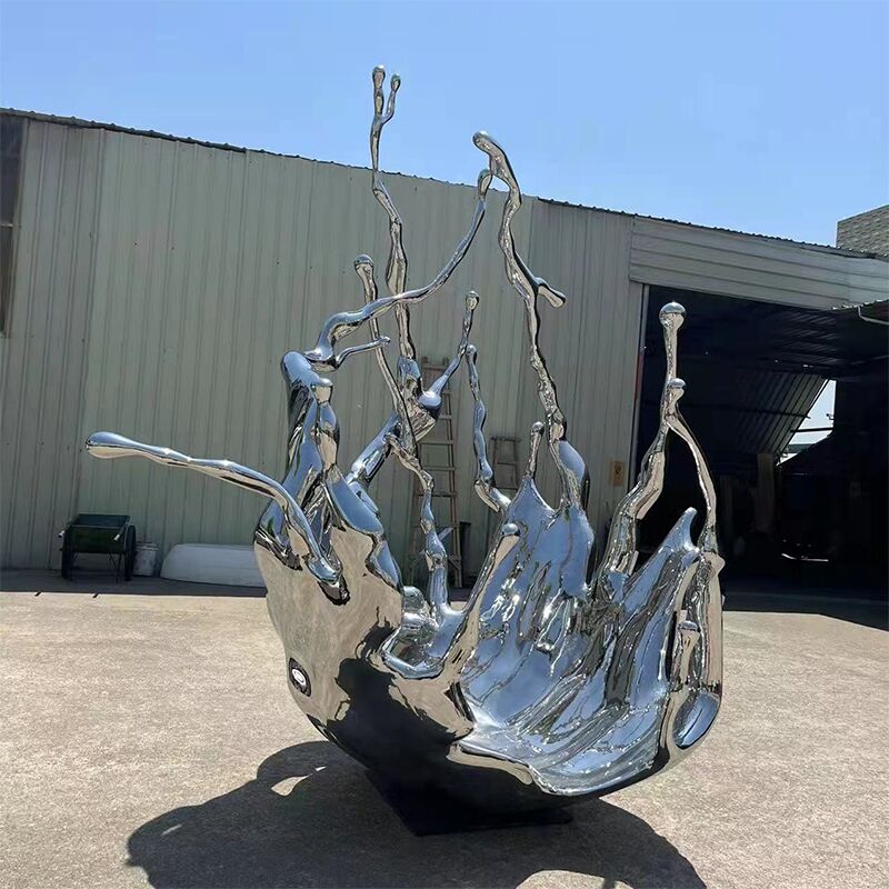 Large-scale outdoor landscape waterscape sculpture stainless steel spray sculpture (1)