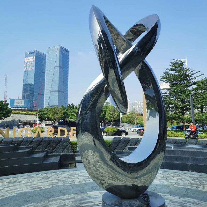 Outdoor design square waterscape stainless steel abstract sculpture