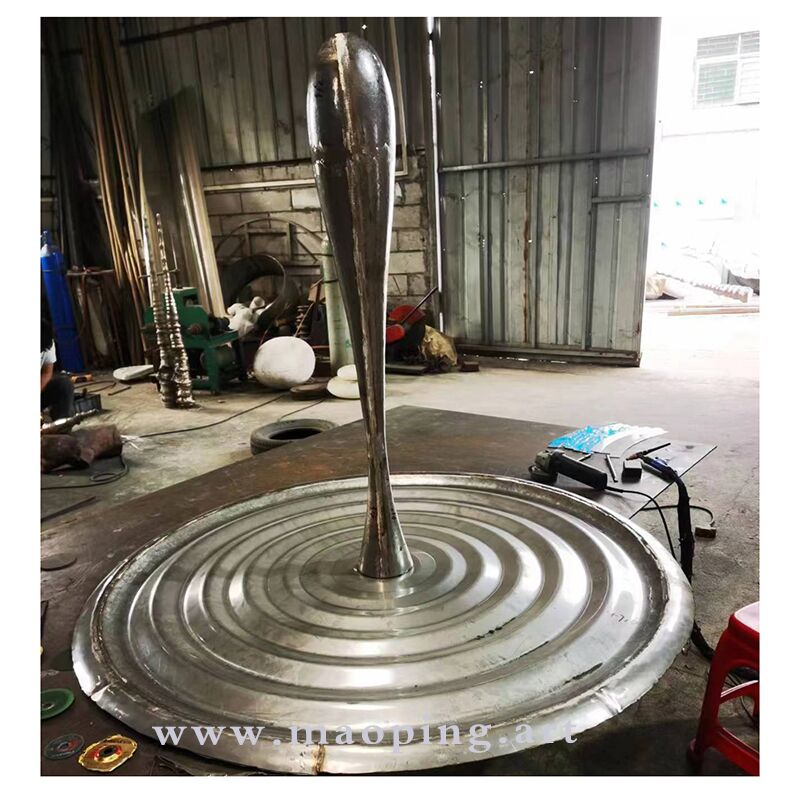 Indoor hall decoration metal sculpture stainless steel water drop sculpture (1)