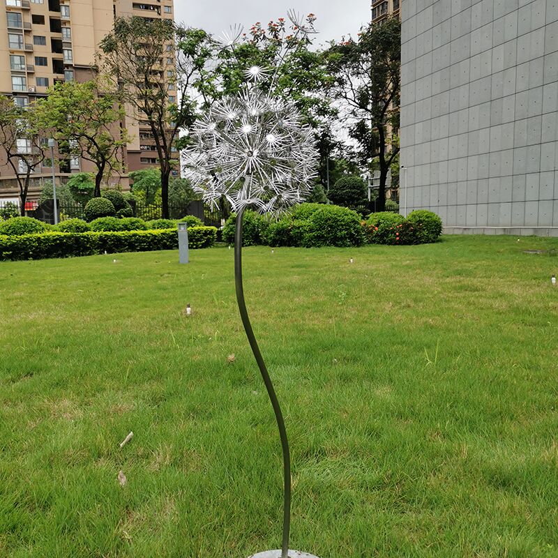 Outdoor garden grass Stainless steel dandelion sculpture (6)
