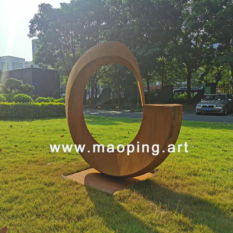 Outdoor grassland Park Courtyard Landscape Design corten steel sculpture (4)