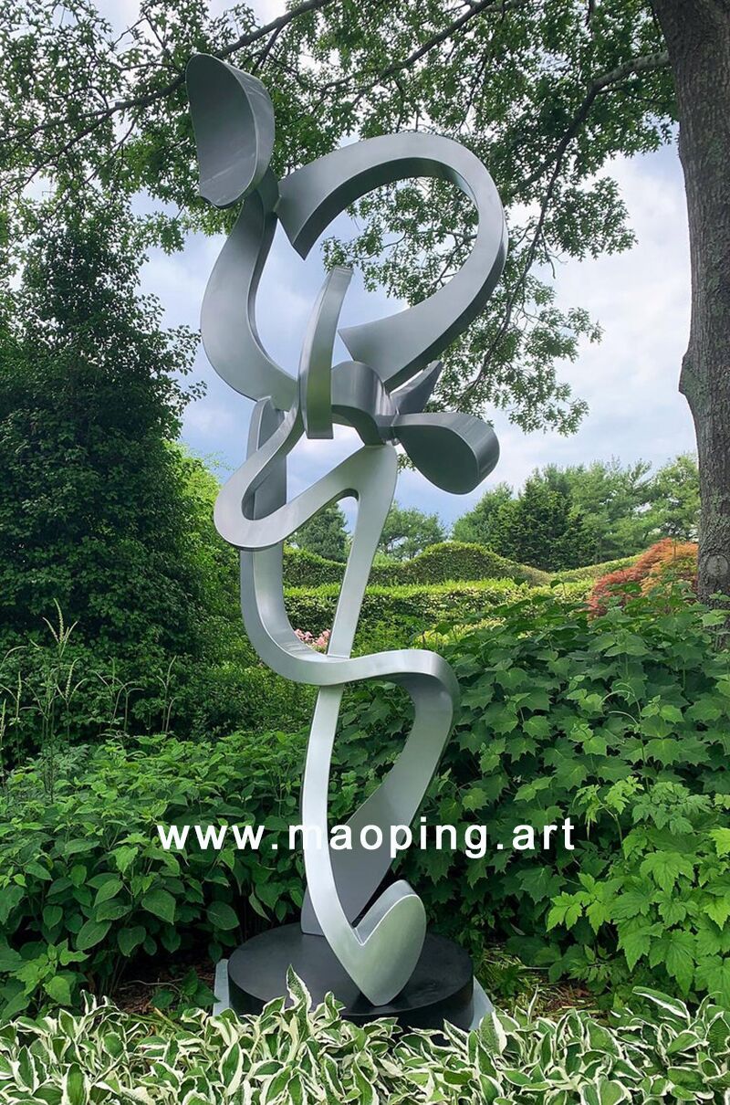 Add artistic value luxury space stainless steel sculpture (1)