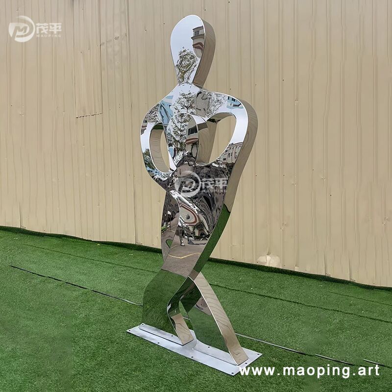 Abstract design outdoor garden decoration stainless steel character sculpture (6)