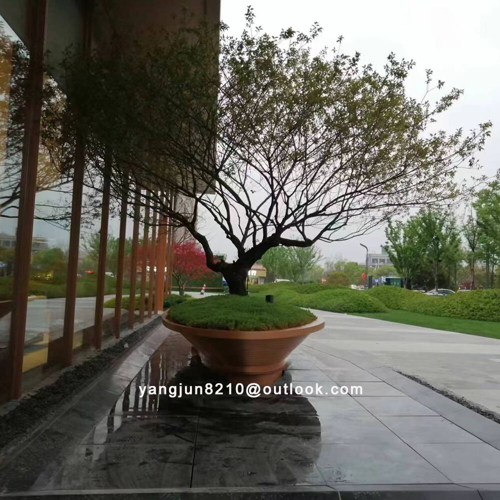 Outdoor plaza hotel stainless steel flower plate tree plate decoration (1)