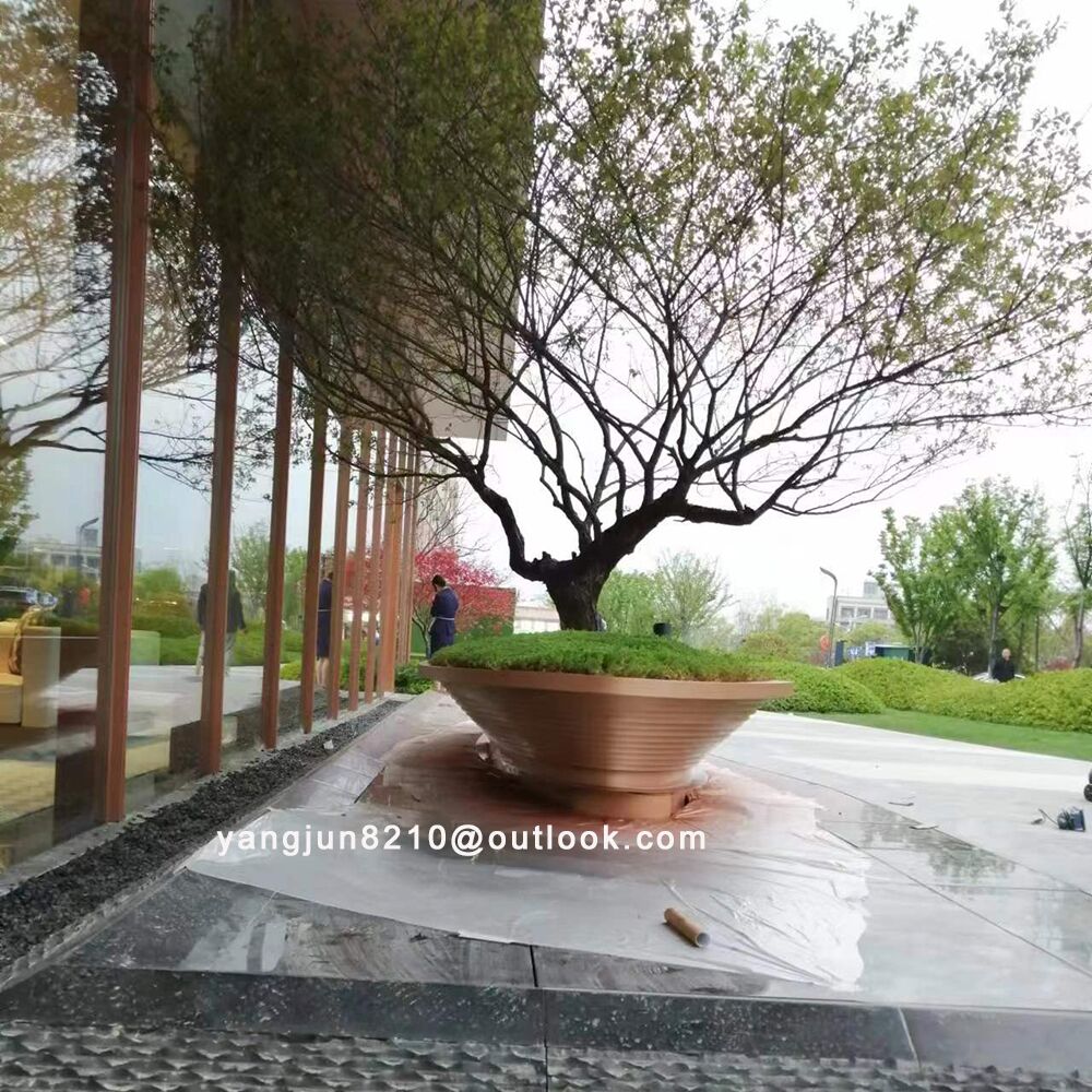 Outdoor plaza hotel stainless steel flower plate tree plate decoration (2)