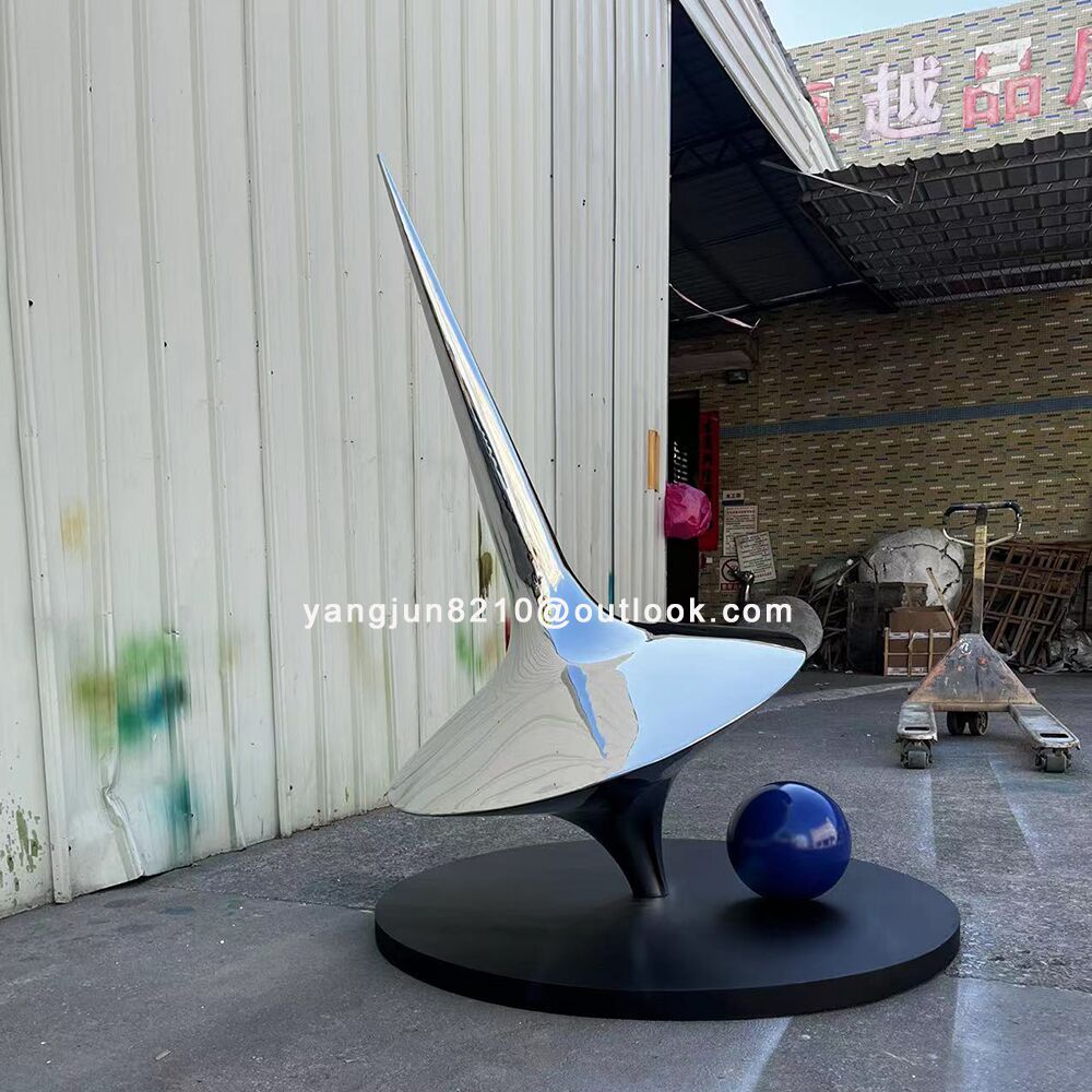 indoor high-end hotels Apartment lobby decorations Stainless steel Gyroscope sculpture (1)