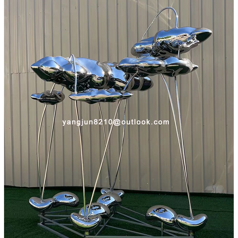 Outdoor park square garden courtyard art stainless steel abstract Cloud sculpture (5)