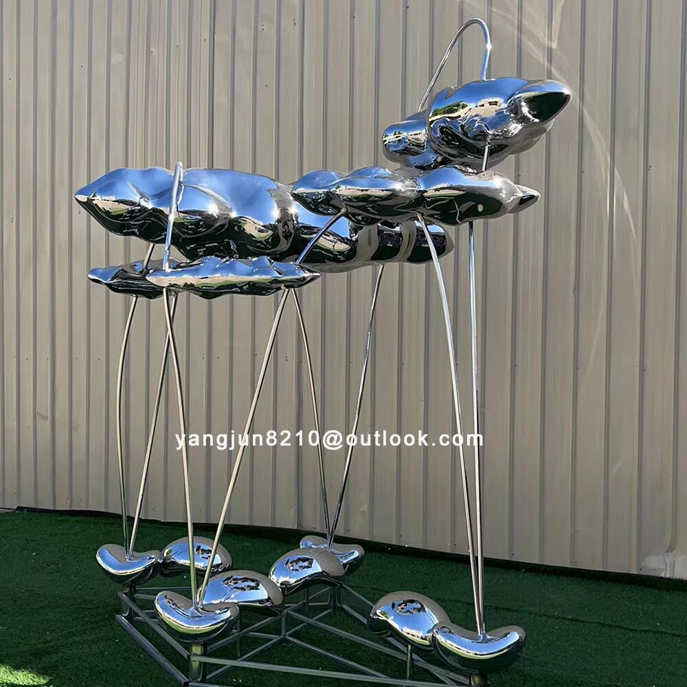 Outdoor park square garden courtyard art stainless steel abstract Cloud sculpture (6)