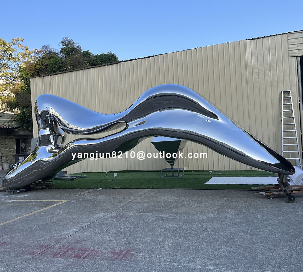 Large outdoor plaza park beach amusement park decorations stainless steel abstract sculpture (3)
