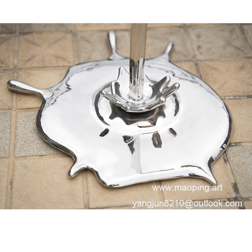 Outdoor square park museum airport beach swimming pool stainless steel paint bucket sculpture (1)