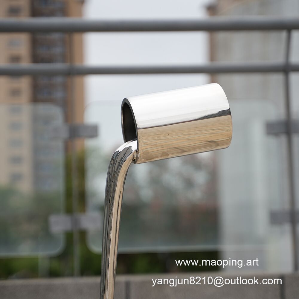 Outdoor square park museum airport beach swimming pool stainless steel paint bucket sculpture (3)