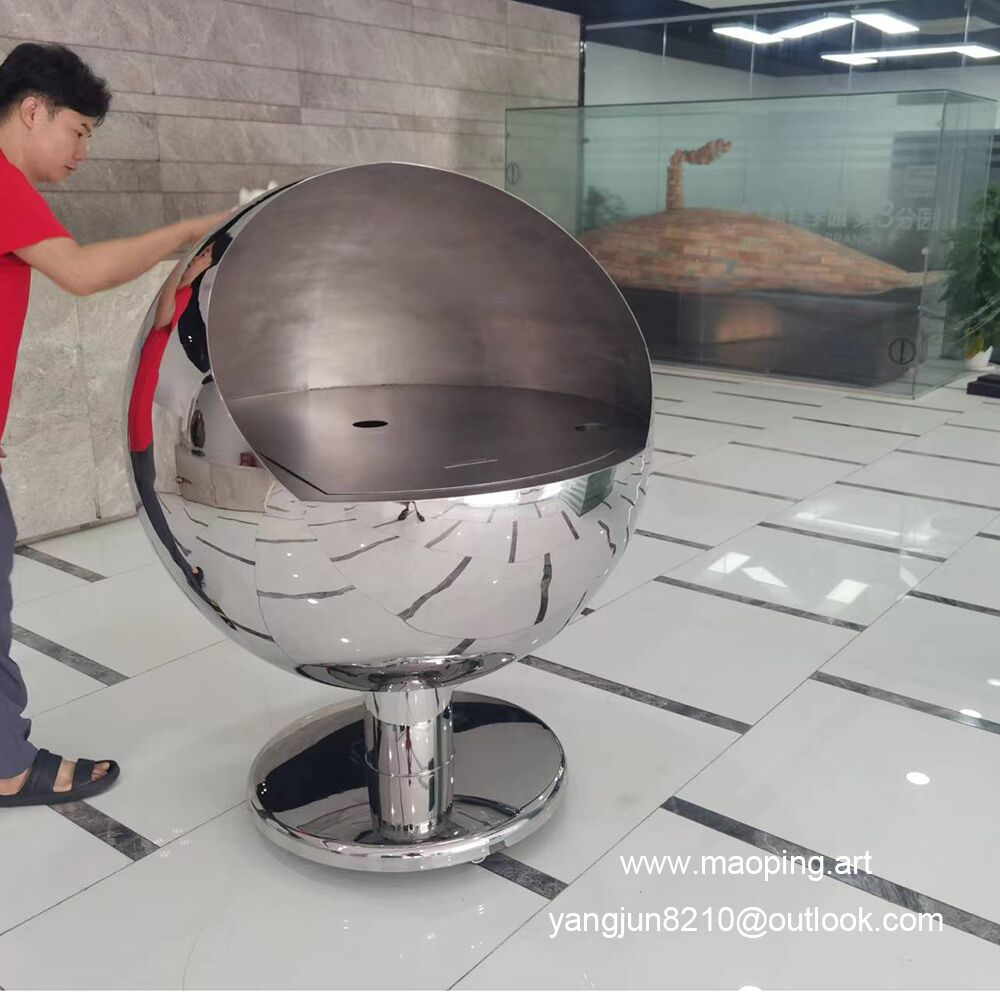 Indoor high-end office studio apartment mirror polished removable stainless steel computer desk (1)