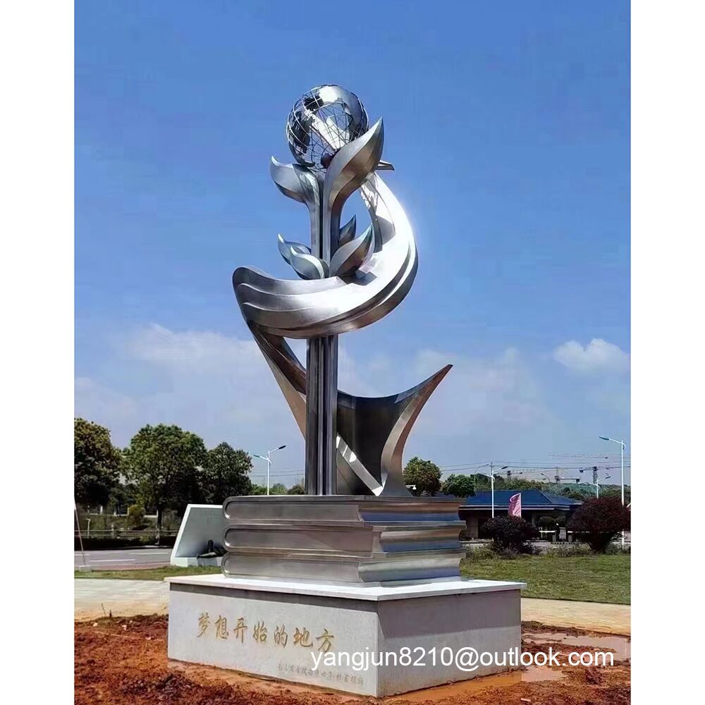 Large outdoor park square school beach playground gymnasium stainless steel cultural sculpture (3)