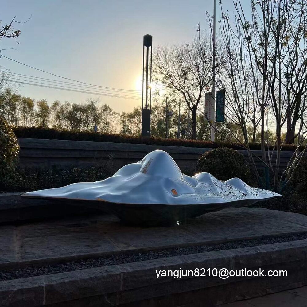 Outdoor park square apartment playground theater landscape design stainless steel mountain sculpture (2)