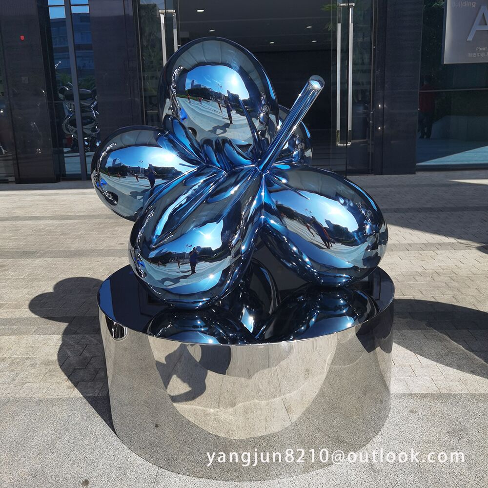 Indoor hotel apartment gallery art gallery decorative art stainless steel balloon flower sculpture (1)