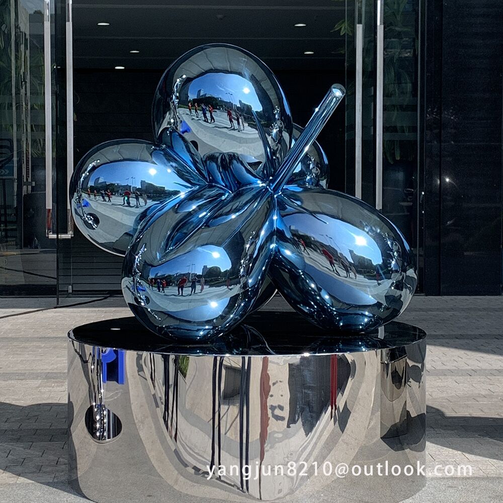 Indoor hotel apartment gallery art gallery decorative art stainless steel balloon flower sculpture (2)