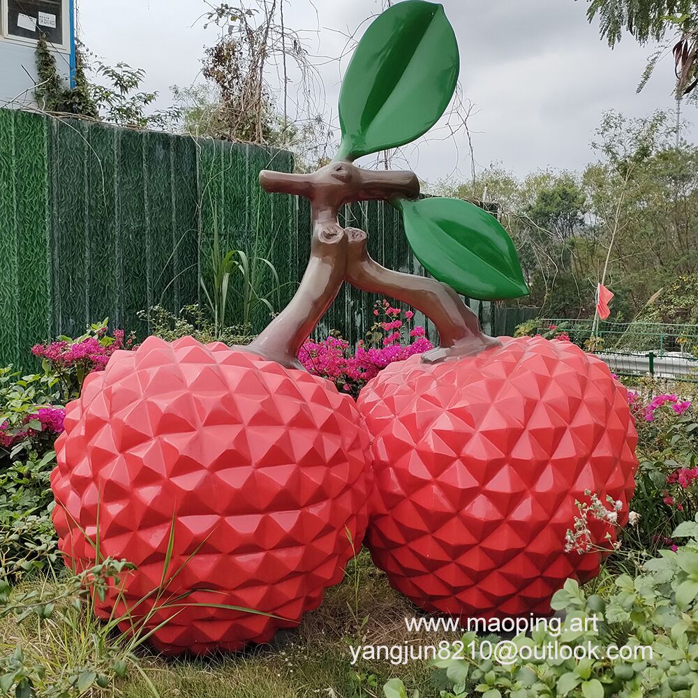 Outdoor Square Park Playground Museum Architecture Landscape Artwork Stainless Steel Litchi Sculpture (1)