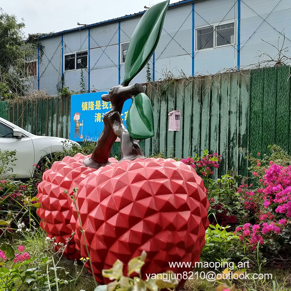 Outdoor Square Park Playground Museum Architecture Landscape Artwork Stainless Steel Litchi Sculpture (3)