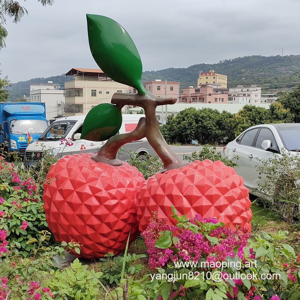 Outdoor Square Park Playground Museum Architecture Landscape Artwork Stainless Steel Litchi Sculpture (4)