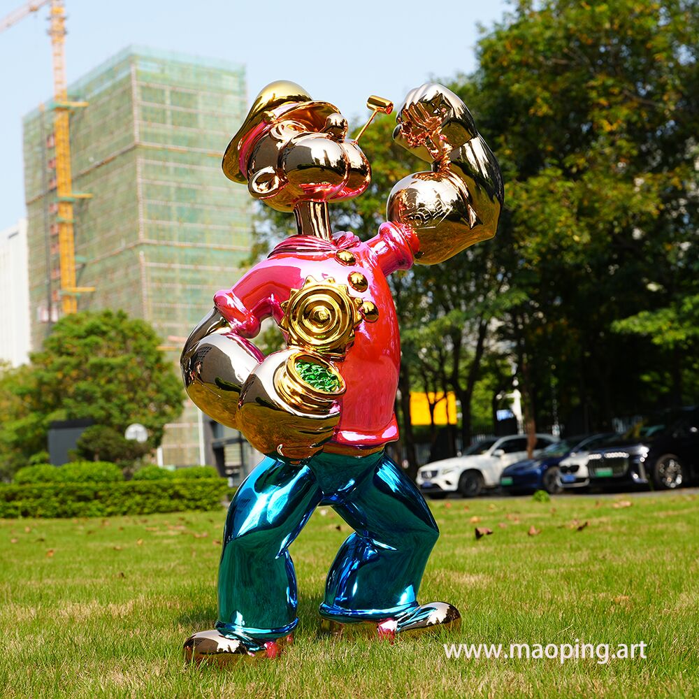 Indoor museum gallery hotel airport decoration art fiberglass Popeye sculpture (1)