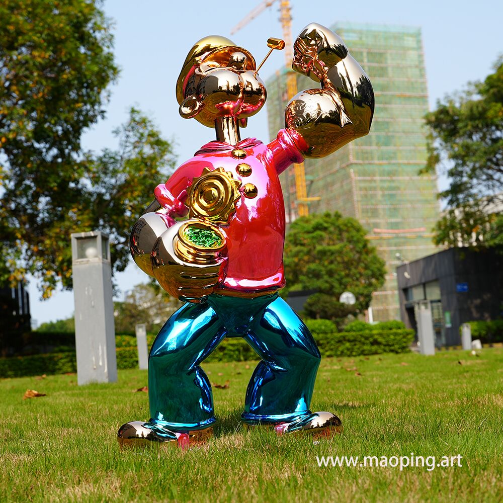 Indoor museum gallery hotel airport decoration art fiberglass Popeye sculpture (4)