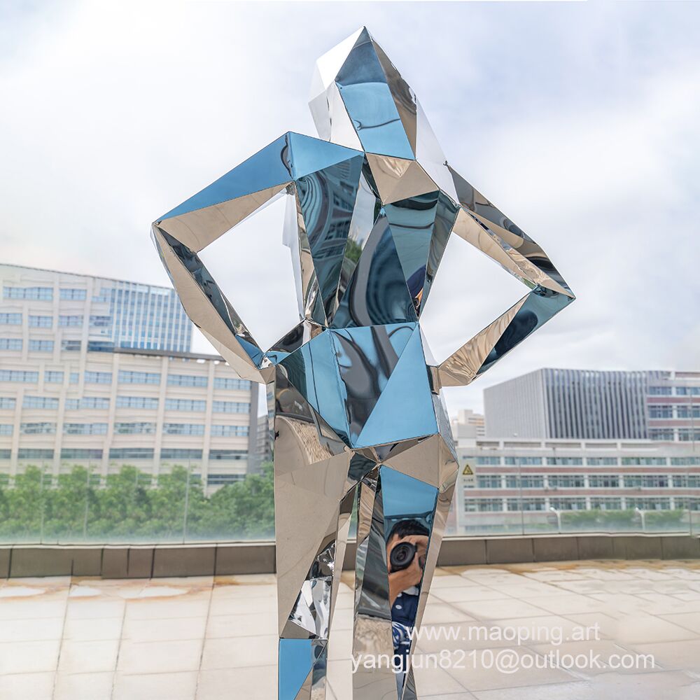 Outdoor plaza, park, museum, gallery, hotel decorative art stainless steel woman sculpture (1)