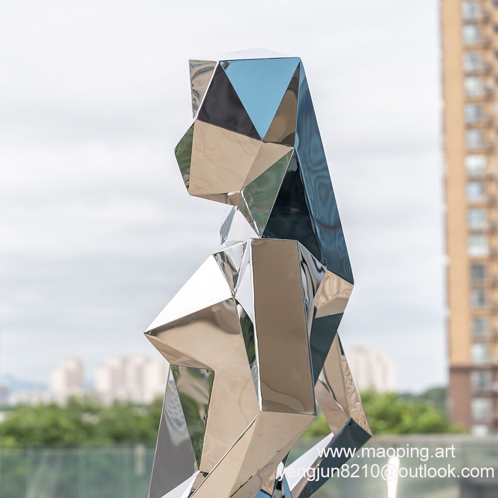 Outdoor plaza, park, museum, gallery, hotel decorative art stainless steel woman sculpture (2)