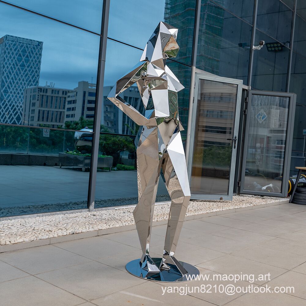 Outdoor plaza, park, museum, gallery, hotel decorative art stainless steel woman sculpture (3)