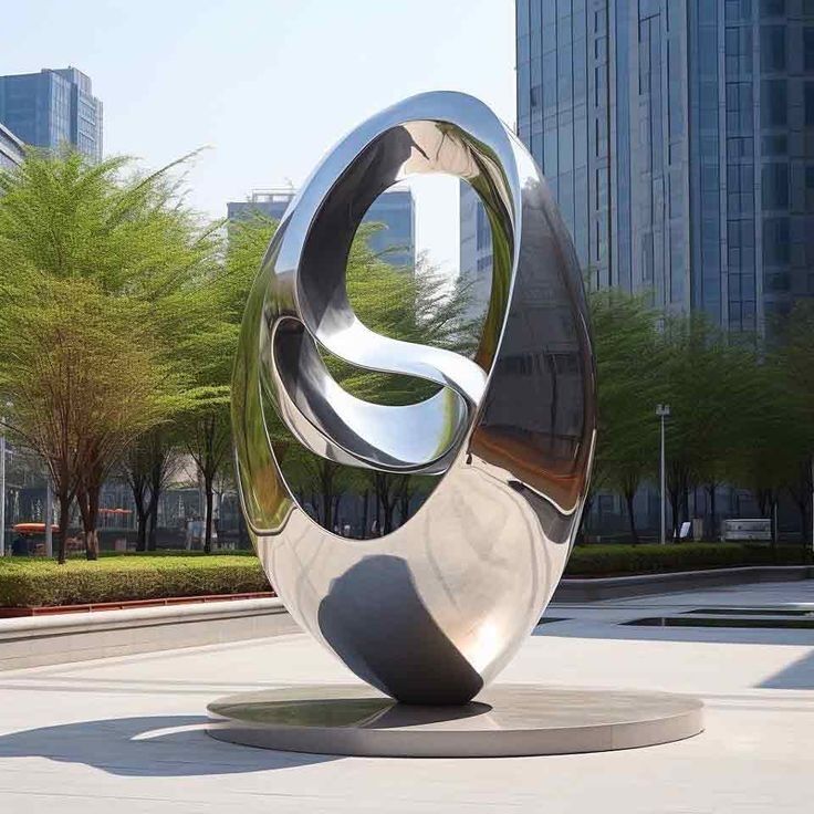 Large outdoor metal urban sculptures garden stainless steel abstract sculptures