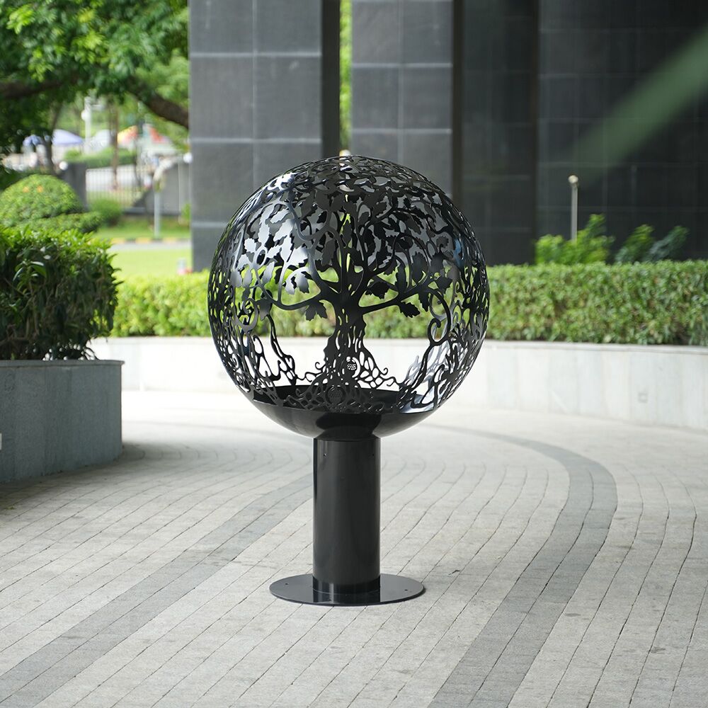Interior Deco Art Stainless steel laser-cut sphere sculpture (3)