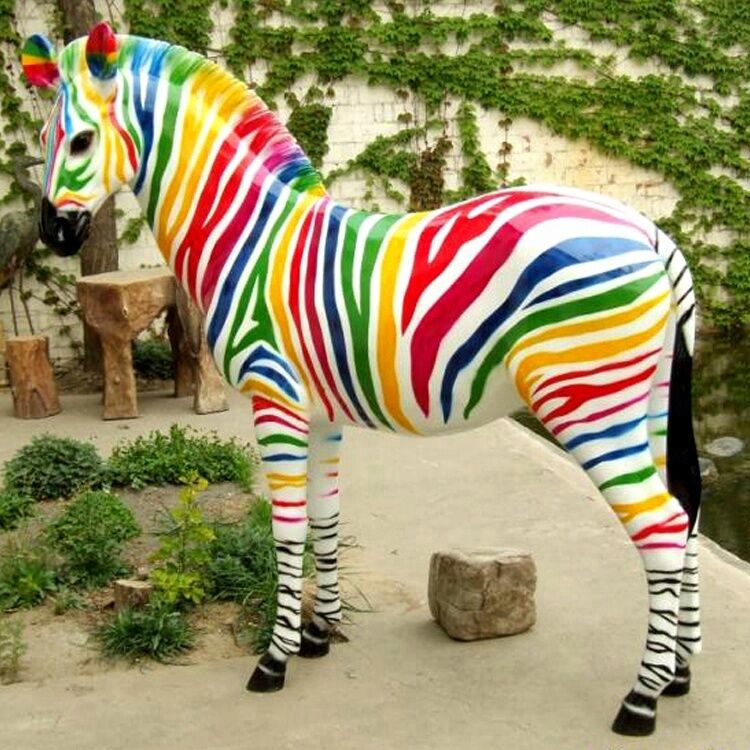 Life-Size-Decorative-Fiberglass-Zebra-Sculpture-for